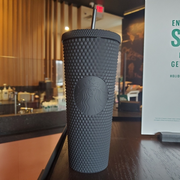 Starbucks Black Tumbler Valentines Matte Grid Stud - Picture 2 of 3